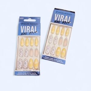 NIB Salon Perfect Medium Almond Press-On Nails